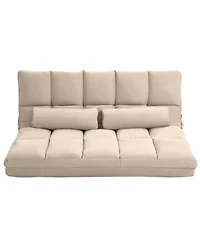 Homcom Convertible Floor Sofa with Adjustable Backrest and Headrest