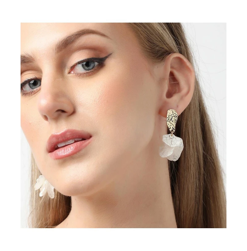 Sohi Women's Dented Drop Earrings
