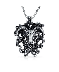 Bling Jewelry Aries Ram Head Zodiac Sign Astrology Horoscope Pendant Necklace Sterling Silver Men