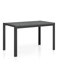 Rectangular Wicker Patio Dining Table for Outdoor Deck or Garden Seating