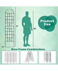 2 Pack 87" x 20" Metal Garden Trellis Decorative Outdoor for Climbing Plants