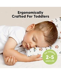 Jumbo Toddler Pillow with Pillowcase, 14X20 Soft Organic Pillows for Sleeping, Kids Travel