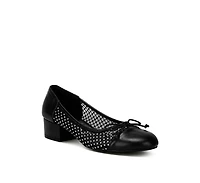 Tudum Rhinestone Detail Mesh Ballerinas