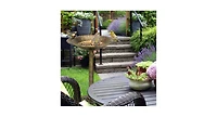 Slickblue Antique Gold Freestanding Pedestal Bird Bath Feeder