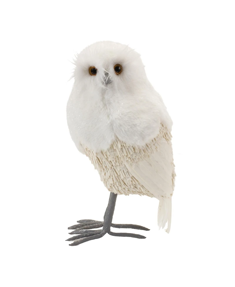 Slickblue Winter Owl Decor Set Pair of Seasonal Owl Statues for Home