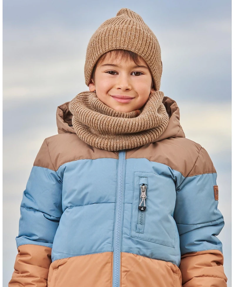 Deux par Kids Unisex Mid-Season Knit Hat Taupe - Toddler|Child