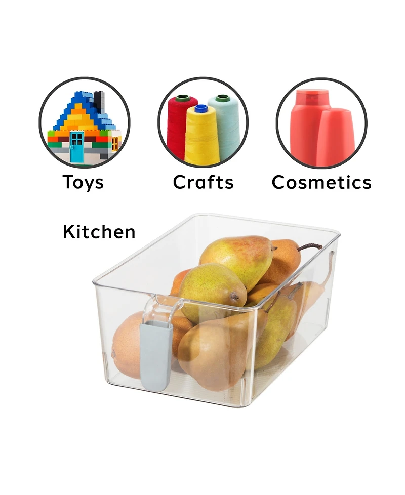 Oggi Set of 2, 11.75" x 6.75" x 4.25" Storage Bins with Handles