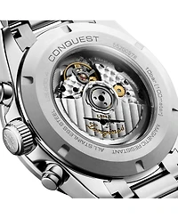 Longines Men's Swiss Automatic Chronograph Conquest Stainless Steel Bracelet Watch 42mm