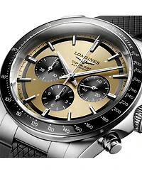 Longines Men's Swiss Automatic Chronograph Conquest Rubber Strap Watch 42mm