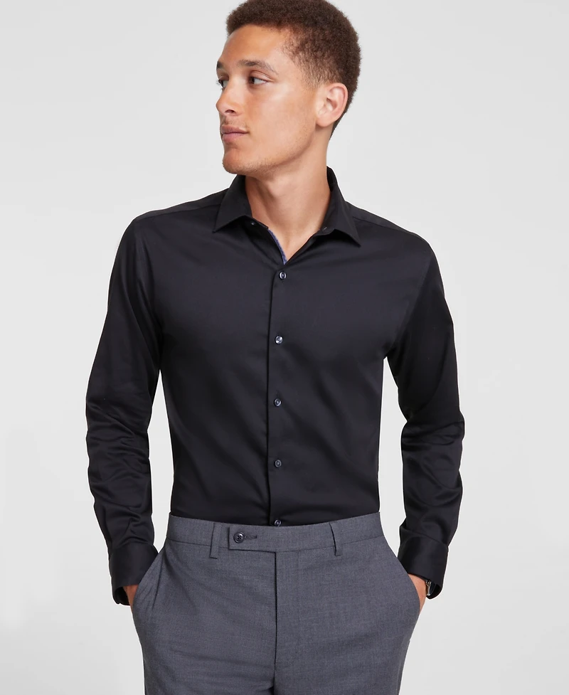 Bar Iii Men's Spread-Collar Sateen Dress Shirt