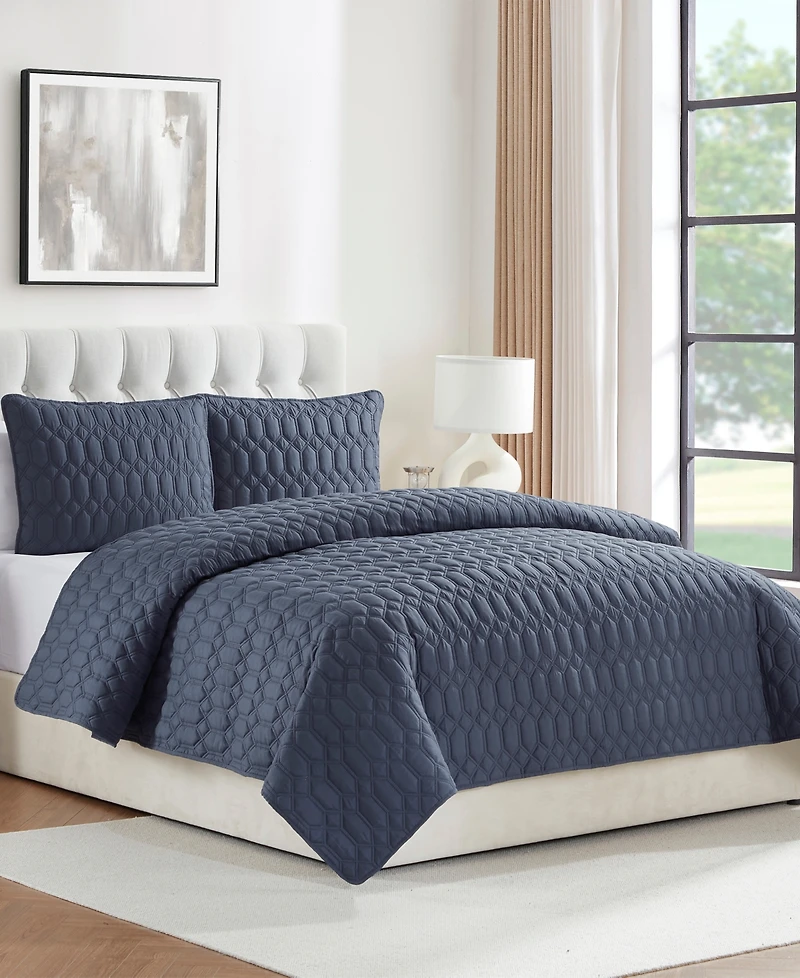 Vcny Home Diamond 3-Piece Quilt Set, Full/Queen