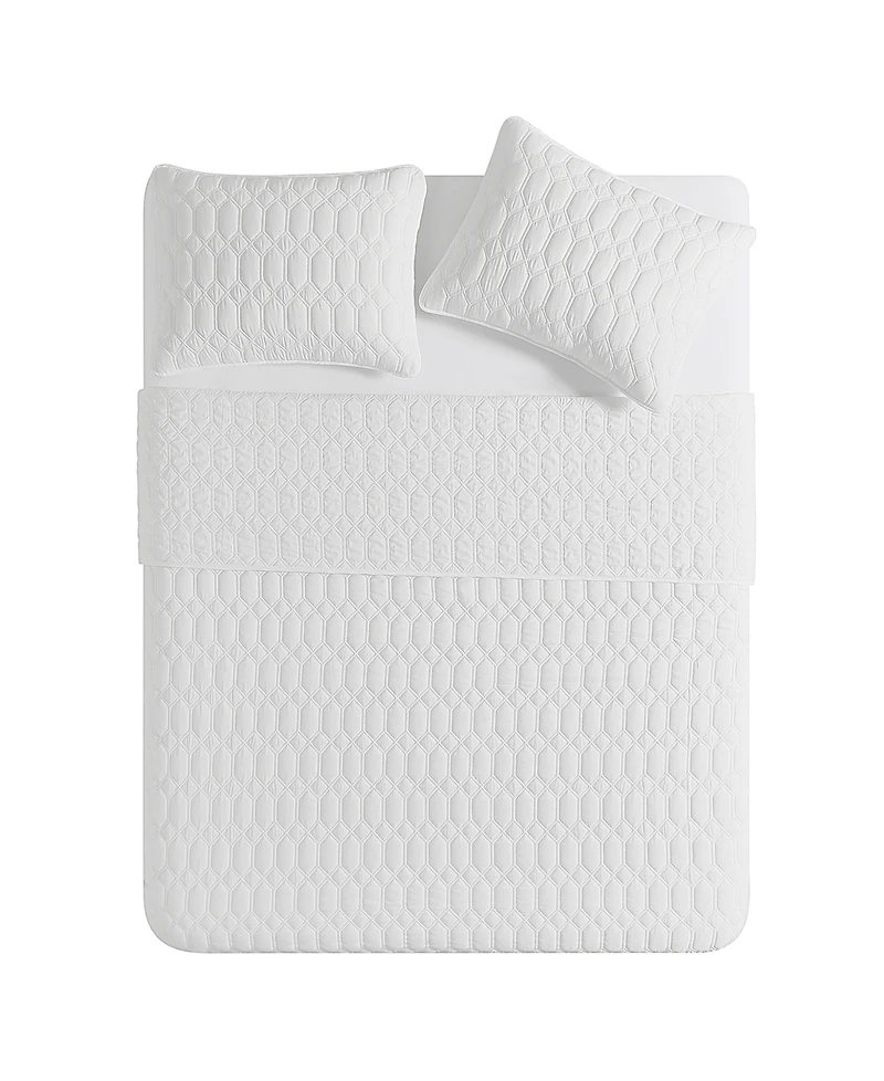 Vcny Home Diamond 3-Piece Quilt Set, Full/Queen