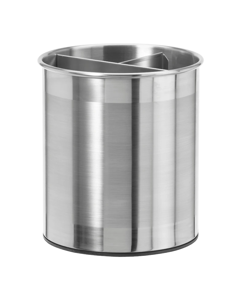 Oggi 7" Jumbo Stainless Steel Rotating Utensil Holder with Removable Divider