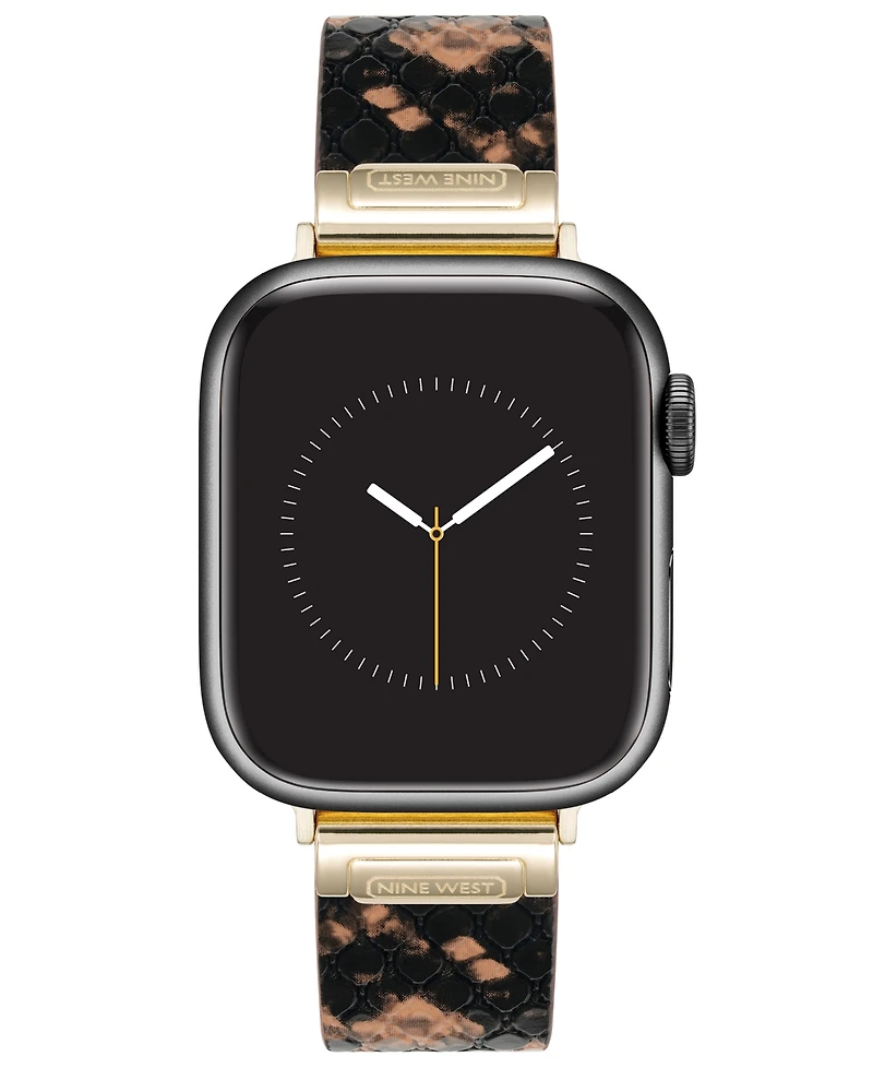 Nine West Women's Brown Snake Skin Pattern Leather Band Designed for 38/40/41mm Apple Watch