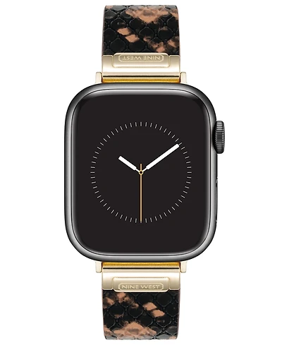 Nine West Women's Brown Snake Skin Pattern Leather Band Designed for 38/40/41mm Apple Watch