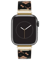 Nine West Women's Brown Snake Skin Pattern Leather Band Designed for 38/40/41mm Apple Watch