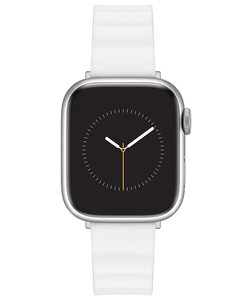 Nine West Women's White Ribbed Silicone Band Designed for 38/40/41mm Apple Watch