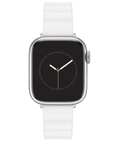 Nine West Women's White Ribbed Silicone Band Designed for 38/40/41mm Apple Watch