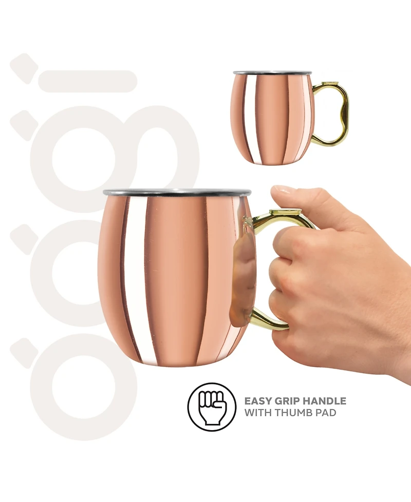 Oggi Set of 2 20oz Copper Plated Stainless Steel Moscow Mule Mugs