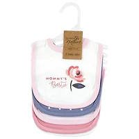 Touched by Nature Baby Girls and Boys Elephant Bibs, Pack of 5