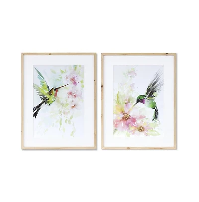Hummingbird Watercolor Wall Art – Set of 2 Nature-Inspired Prints for Home or Office Decor