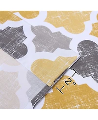 Caromio Geometric Quatrefoil Cotton Blend Kitchen Swag Valance Curtain Pair, 56" x 36"