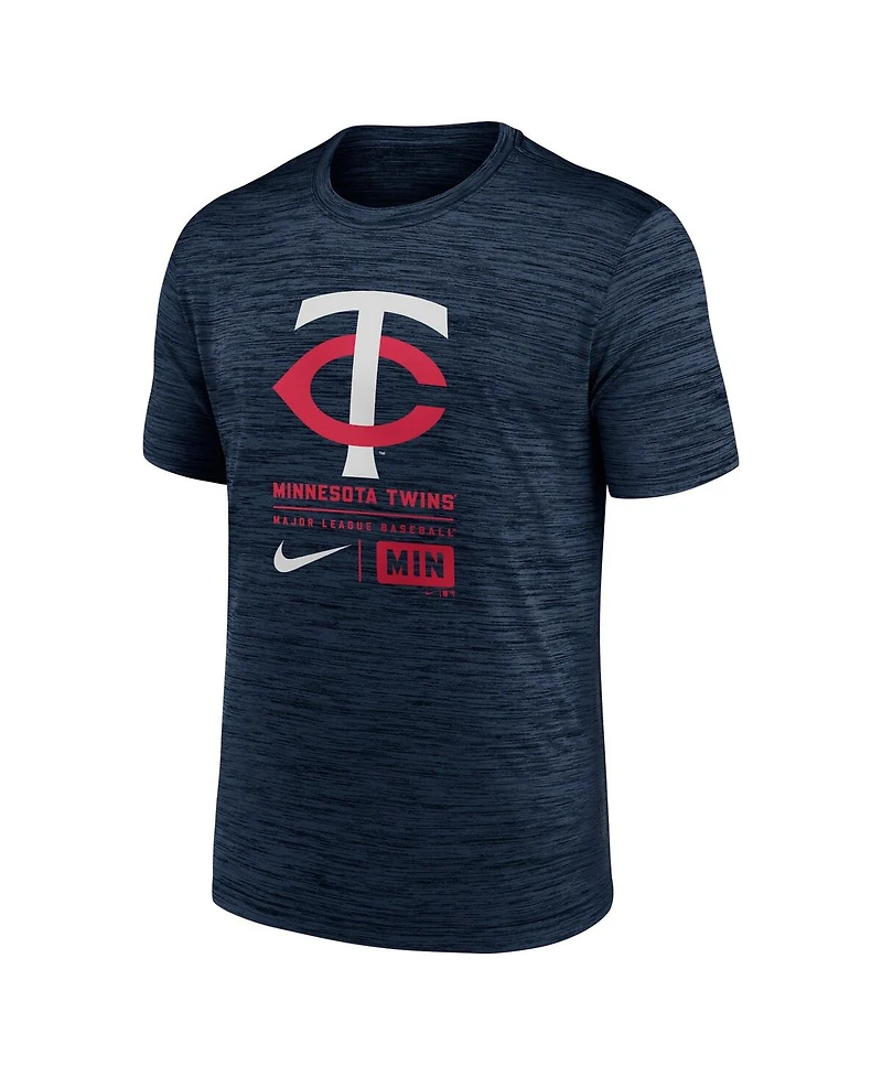 Nike Men's Navy Minnesota Twins Large Logo Velocity T-Shirt