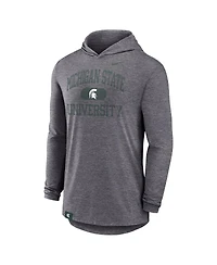 Nike Men's Heather Gray Michigan State Spartans Blitz Hoodie Long Sleeve T-Shirt