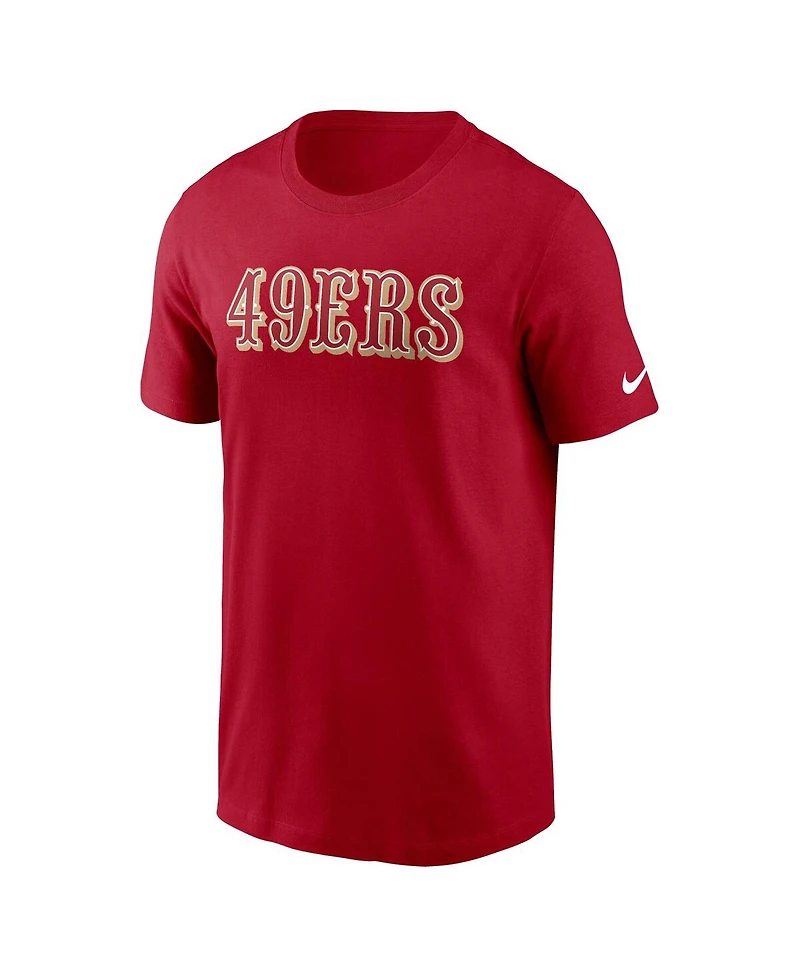 Nike Men's Scarlet San Francisco 49ers Primetime Wordmark Essential T-Shirt