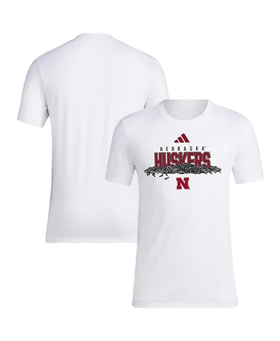 Adidas Men's White Nebraska Huskers Baseball Sunflower Seeds T-Shirt