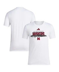 Adidas Men's White Nebraska Huskers Baseball Sunflower Seeds T-Shirt