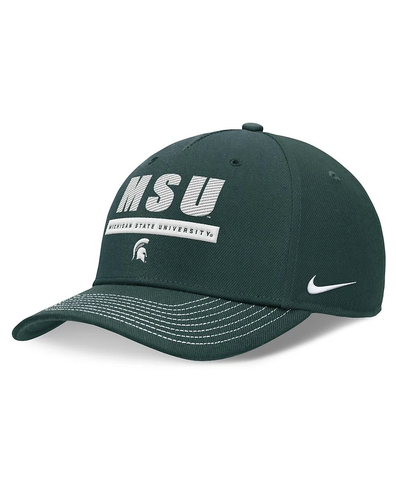 Nike Men's and Women's Green Michigan State Spartans 2024 Sideline Adjustable Hat