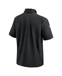 Nike Men's Black New York Jets 2024 Sideline Coach Short Sleeve Half-Zip Hoodie Jacket