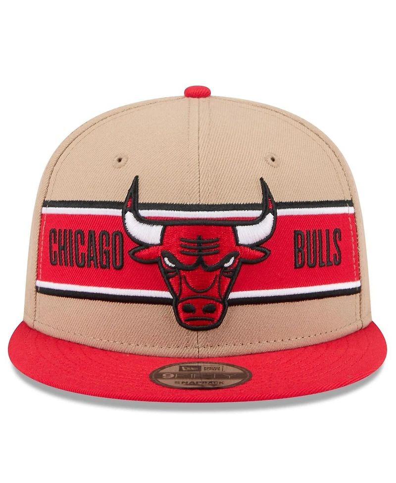 New Era Men's Tan/Red Chicago Bulls 2024 Nba Draft 9FIFTY Snapback Hat