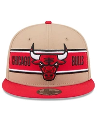 New Era Men's Tan/Red Chicago Bulls 2024 Nba Draft 9FIFTY Snapback Hat