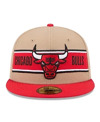 New Era Men's Tan/Red Chicago Bulls 2024 Nba Draft 59FIFTY Fitted Hat