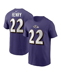 Nike Men's Derrick Henry Purple Baltimore Ravens Player Name Number T-Shirt
