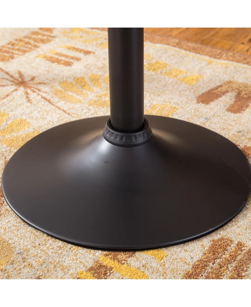 Streamdale Furniture Belham Black Round Top Adjustable Height with Black Leg And Base Metal Bar Table