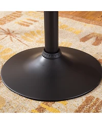 Streamdale Furniture Belham Black Round Top Adjustable Height with Black Leg And Base Metal Bar Table