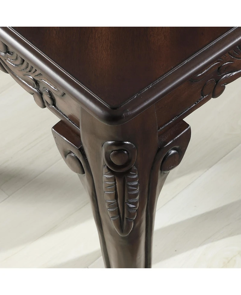 Streamdale Ornate Detailing Dark Cherry Finish Wood Coffee Table