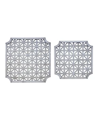 Bohemian Woven Wood Wall Hanging Set of 2, Decor for a Rustic Touch