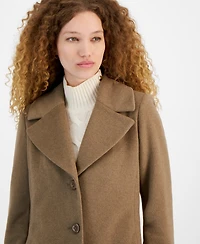Via Spiga Women's Single-Breasted Faux-Fur-Collar Maxi Coat