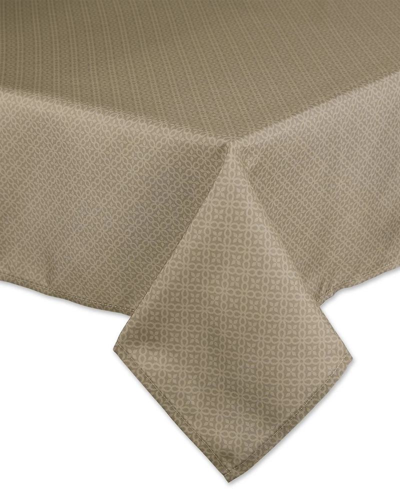 Design Imports Tonal Lattice Print Outdoor Tablecloth, 60x84 Inches