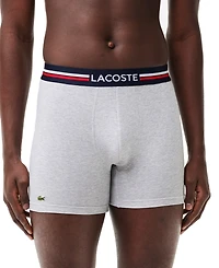 Lacoste Men's 3-Pack Regular-Fit Stretch French Flag Boxer Briefs