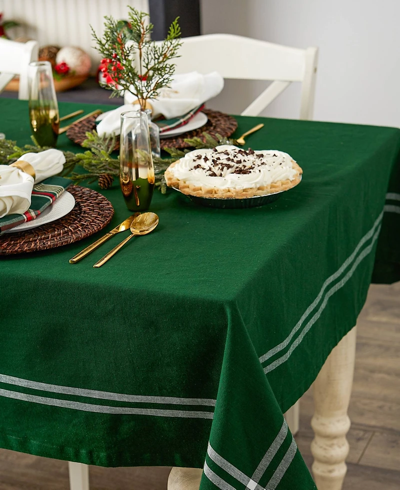 Design Imports Border Stripe Tablecloth