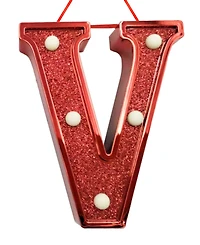 Ganz Light Up Initial Red Glitter Ornament