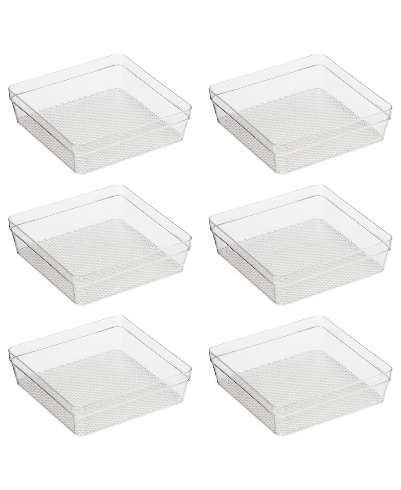 Oggi - Set of 6 - 6" X 6.25" Clear Drawer Organizer