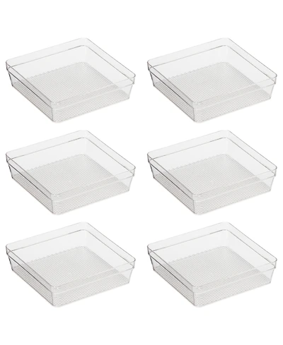 Oggi - Set of 6 - 6" X 6.25" Clear Drawer Organizer