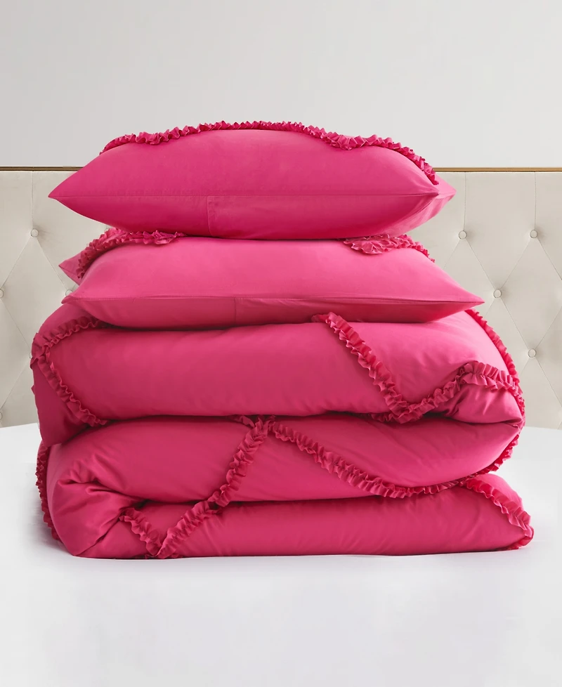 Juicy Couture Diamond Ruffle Piece Reversible Comforter Set