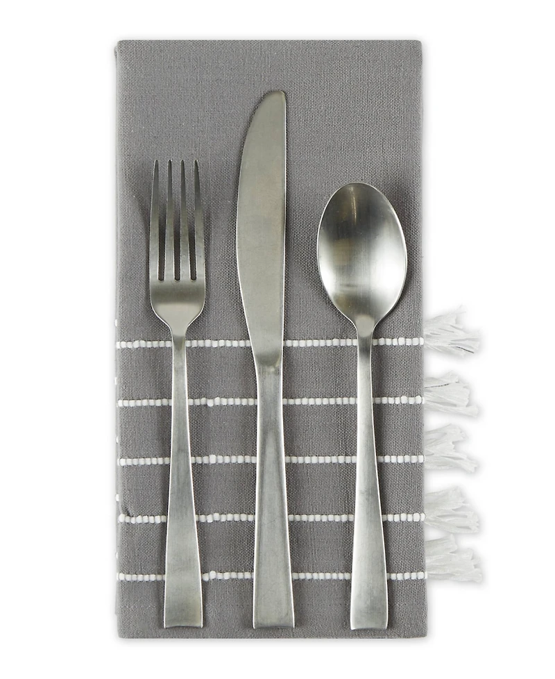 Design Imports Stripe Tassel Napkin Set of 4